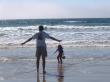 shell beach surf scene